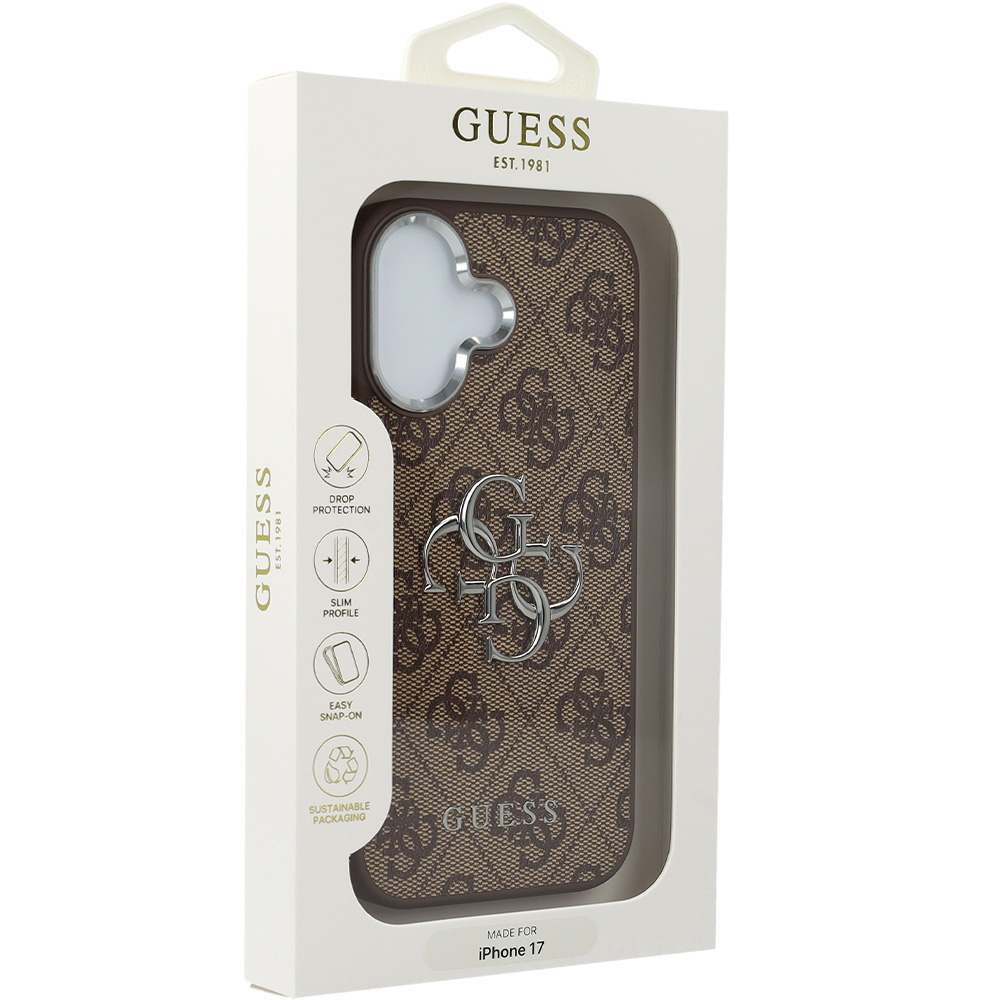 Etui Guess Hardcase 4G Big 4G Classic Logo do iPhone 17, brązowe